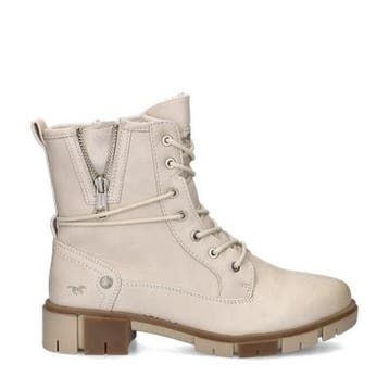 Mustang veterboots voor dames in het Wit, Verzenden, Wit, Lage of Enkellaarzen, Nieuw