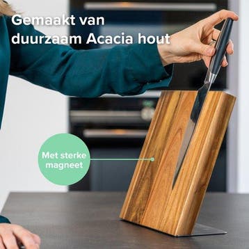2dekans | Groot Houten Messenblok Magnetisch Coninx Quin XL, Huis en Inrichting, Ophalen of Verzenden, Zo goed als nieuw