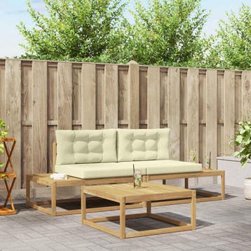 vidaXL Buiten bankenset met kussen Wit 79 x 79 x 37 cm, Verzenden, Nieuw
