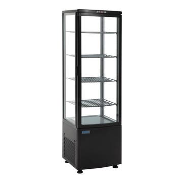 Polar C-serie koelvitrine met gebogen glasdeur 235L zwart, Verzenden, Nieuw in verpakking