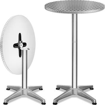 Statafel set van 2 Zilver aluminium Ø60cm inklapbaar, in..., Verzenden, Nieuw