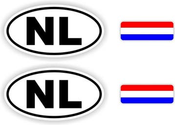 NL, Nederland auto sticker set. (305.15), Verzenden