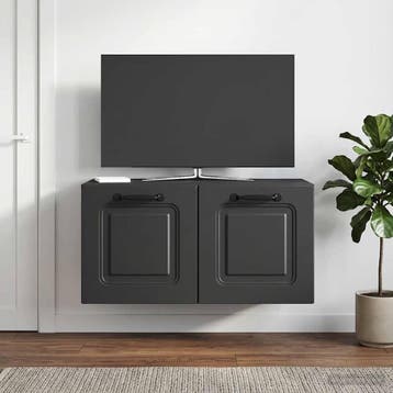 vidaXL Wandbeugel TV-kast Zwart 59,5 x 31 x 30 cm Bewerkt, Minder dan 50 cm, Verzenden, Nieuw, Minder dan 100 cm