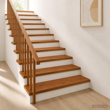 vidaXL Trap Tread 4 st 120 x 30 x 2 cm Bruin Massief, Doe-het-zelf en Verbouw, Verzenden, Nieuw
