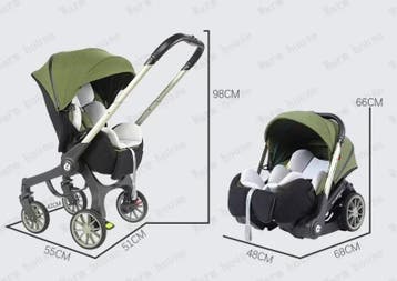 4-in-1 Kinderwagen Reissysteem Lichtgewicht en Opvouwbaar, Verzenden, Nieuw
