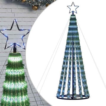 Kerstverlichting led-boom 180cm blauw | retourdeal 51% ko..., Ophalen of Verzenden, Zo goed als nieuw