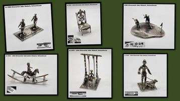 6 prachtige Nederlands gekeurde zilveren miniaturen