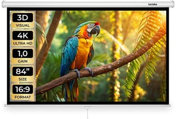 2dekans | tectake® Beamer Scherm - 84 Inch (214 cm) - 16:9, Ophalen of Verzenden, Zo goed als nieuw, Tectake