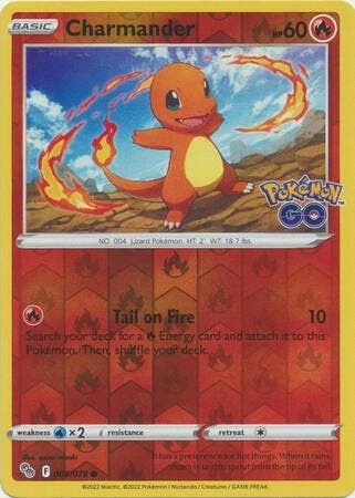 Charmander 008/078 Reverse Holo Pokémon Go, Ophalen of Verzenden, Nieuw, Losse kaart, Foil