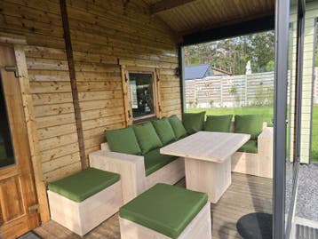 Douglashout Hoekbank Loungeset van Douglas Tuinset, Stoel, 5 zitplaatsen, Verzenden, Steigerhout