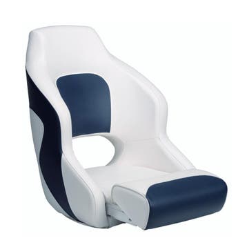 Talamex Bootstoel Captain Deluxe Wit - Navy, Ophalen of Verzenden, Nieuw