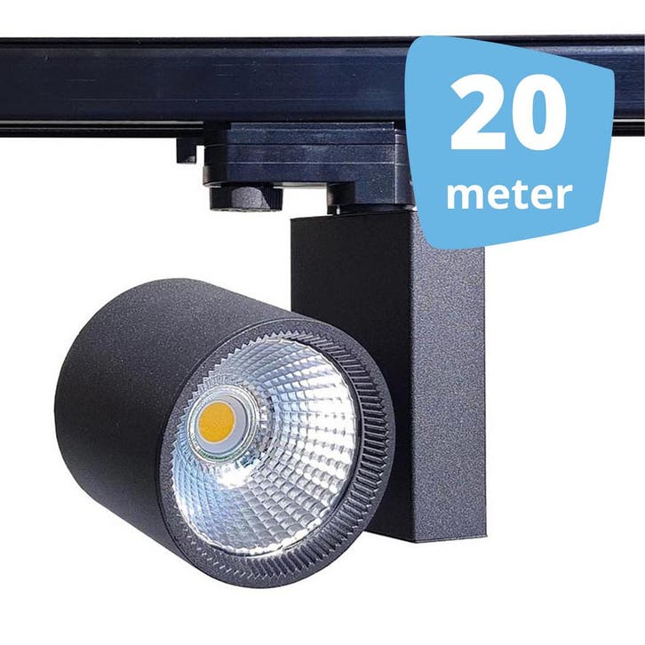 *TIP* 20x 30W LED Track Spot Spirit Zwart 3500K Warmwit +, Zakelijke goederen, Kantoor en Winkelinrichting | Winkel en Inventaris