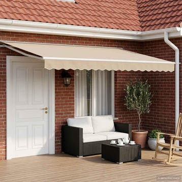 vidaXL Elektrisch Uittrekbaar Zonnescherm Beige 4 × 3 m, Verzenden, Nieuw