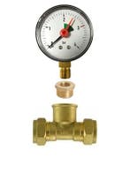 CV drukmeter met t-stuk 22 x 1/2 x 22, Verzenden, Nieuw