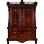 Garderobe kast of kapstok met deuren roede met haken en roed, Antiek en Kunst, Antiek | Meubels | Kasten, Ophalen of Verzenden