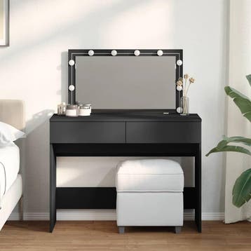 vidaXL Kaptafel met LED-verlichting 100x40x120 cm zwart, Huis en Inrichting, Tafels | Kaptafels, Verzenden, Nieuw