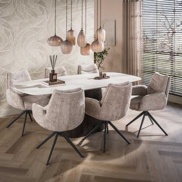 *WOONWINKEL* Deens Ovale Eettafel Keramiek, Huis en Inrichting, Verzenden, Nieuw