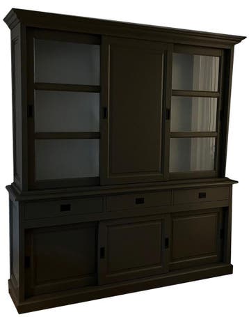Buffetkast bruingrijs Deurne 200cm dichte middendeur, Huis en Inrichting, Ophalen of Verzenden, Nieuw