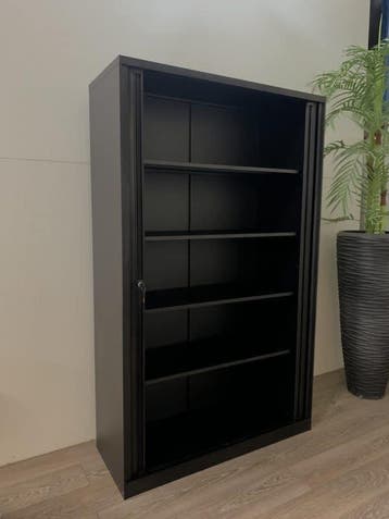 Nieuwe roldeurkast archiefkast -  zwart 195 hoog, Huis en Inrichting, Kasten | Roldeurkasten en Archiefkasten, 100 tot 150 cm