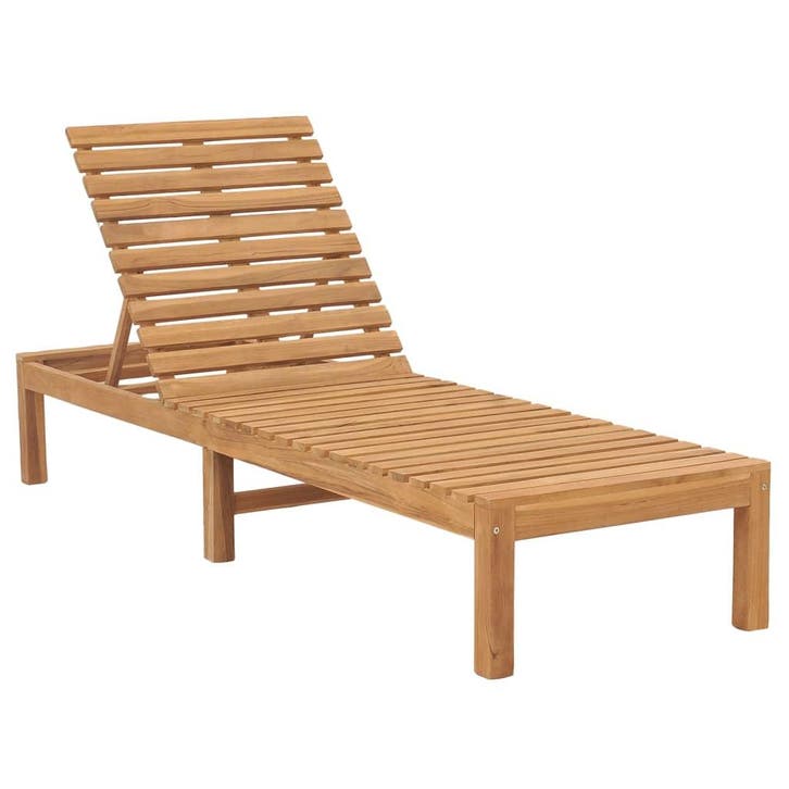 vidaXL Ligbed massief teakhout, Tuin en Terras, Ligbedden, Nieuw, Verzenden
