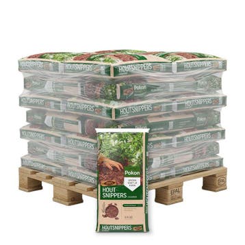 Pallet Pokon Houtsnippers Cacaobruin 45 zakken x 45L (2025L), Ophalen of Verzenden
