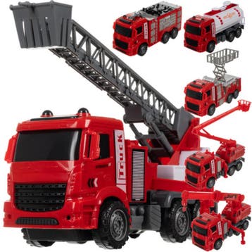 Ruhhy Brandweerwagens speelgoed set 5-delig – ladderwagen., Doe-het-zelf en Verbouw, Ophalen of Verzenden, Nieuw