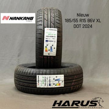 185/55/15 86V Nankang zomerbanden nieuw 2X GRATIS MONTAGE, Auto-onderdelen, 15 inch, Nieuw, Band(en), Personenwagen