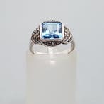 Zilver, Art Deco, Blauwe spinel (Getest) - Ring - +