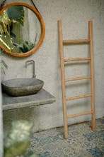Teakea - Teak Handdoekladder | 150cm | Massief Teakhout, Verzenden, Nieuw, Oranje, Handdoek