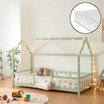 Kinderbed Sisimiut met matras 90x200 cm mint en wit, Verzenden, Nieuw