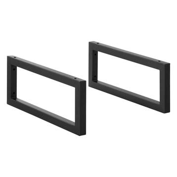 Ophangbeugel voor wastafelblad set van 2 zwart mat 50x20 cm, Verzenden, Nieuw