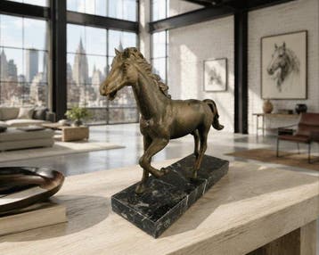 sculptuur, ***RUNNING HORSE*** - 23 cm - Bronzen look: