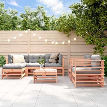 vidaXL 7-delige Loungeset massief douglashout, Verzenden, Nieuw, 7 zitplaatsen, Loungeset