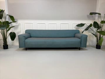 Rolf Benz Grata Sofa Stof Blauw Groen Bank, Driepersoons, Ophalen of Verzenden, Zo goed als nieuw, Rechte bank