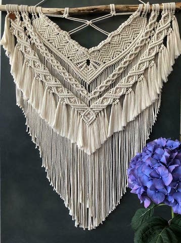 Grote Macramé muur opknoping Ortanca ,  Macrame muur hanger, Verzenden, Nieuw