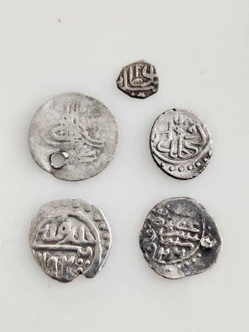 Ottomaanse Rijk. turkey 5 silver akche yildirim beyazid, Postzegels en Munten