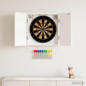 vidaXL Dartbord Kabinet ALKMAAR Hoogglans Wit 52,5 x 10,5 x, Verzenden, Nieuw