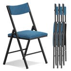 Klapstoelen - Vouwstoelen - Set van 4 - Eettafelstoelen - Bl, Verzenden, Zo goed als nieuw