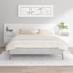 vidaXL Hoofdbord met kastjes bewerkt hout wit, Huis en Inrichting, Slaapkamer | Bedden, Verzenden, Nieuw, Wit, Hout