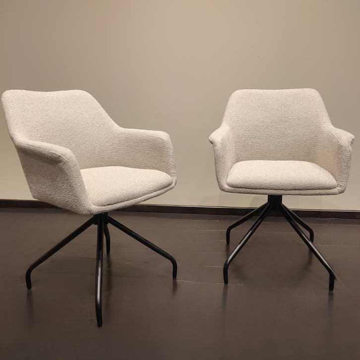 Eetkamerstoel Ortana Beige Boucle van €159 voor €99!!, Huis en Inrichting, Stoelen, Overige kleuren, Nieuw