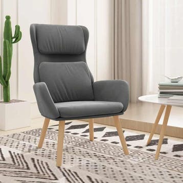 Fauteuil donkergrijs fluweel | Tweedekansje | OP=OP, Huis en Inrichting, Fauteuils, Overige materialen, 75 tot 100 cm, Ophalen of Verzenden