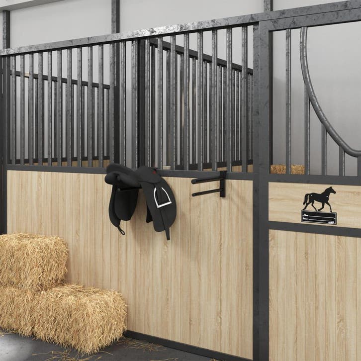 vidaXL Zadelrek met 2 stangen draagbaar ijzer zwart, Dieren en Toebehoren, Paarden en Pony's | Overige Paardenspullen, Nieuw, Verzenden