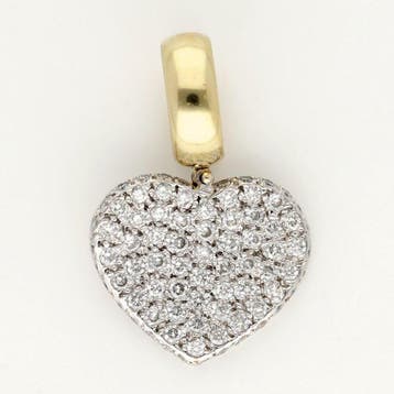 Hanger - 18 karaat Witgoud, Geel goud Diamant (Natuurlijk) -