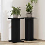 vidaXL Plantenstandaard 2 pcs Zwart Eiken 30 x 30 x 60 cm, Muziek en Instrumenten, Standaards, Verzenden, Nieuw