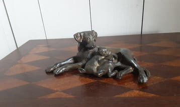 P. Chenet - Figuur - Hond - 16 cm - Brons, Antiek en Kunst