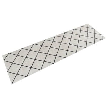 vidaXL Keukenmat wasbaar geblokt 45x150 cm fluweel, Verzenden, Nieuw