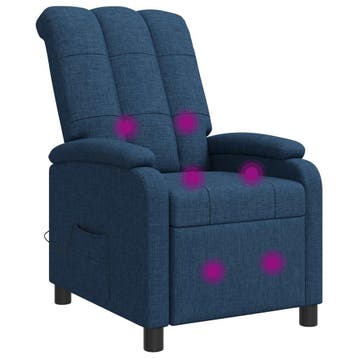 vidaXL Massage Recliner Blauw Stof, Verzenden, Nieuw