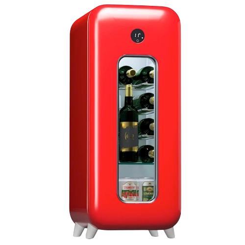Wijnkoelkast 15 Flessen Wijnkoeler Wijnkast Rood Klimaatkast, Witgoed en Apparatuur, Koelkasten en IJskasten, Refurbished, Minder dan 45 cm