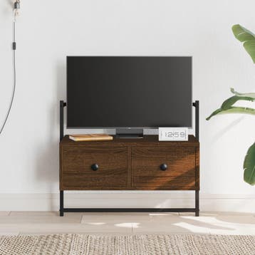 vidaXL Tv-meubel wandgemonteerd 60,5x30x51 cm hout bruin, Huis en Inrichting, Minder dan 50 cm, Verzenden, Nieuw, Minder dan 100 cm