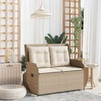 vidaXL Tuinbank Beige poly rattan, Verzenden, Nieuw, Rotan